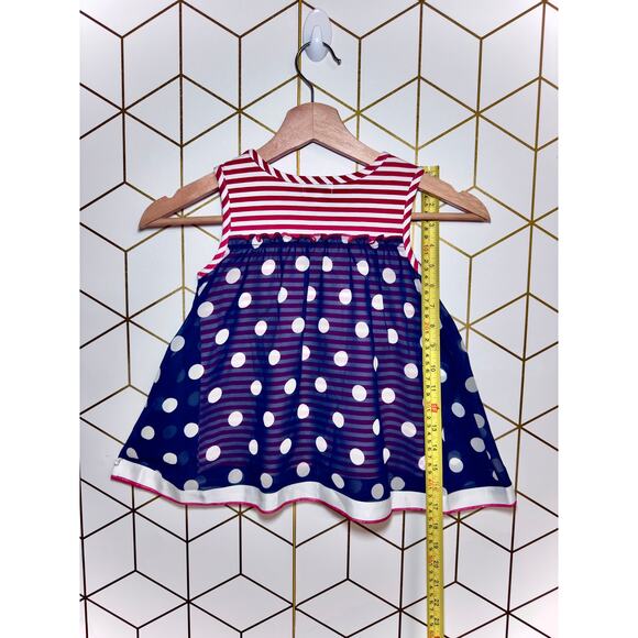 Blueberi Boulevard Girls Dress Size 5 Navy Polka Dot Sleeveless Bow - Picture 3 of 4